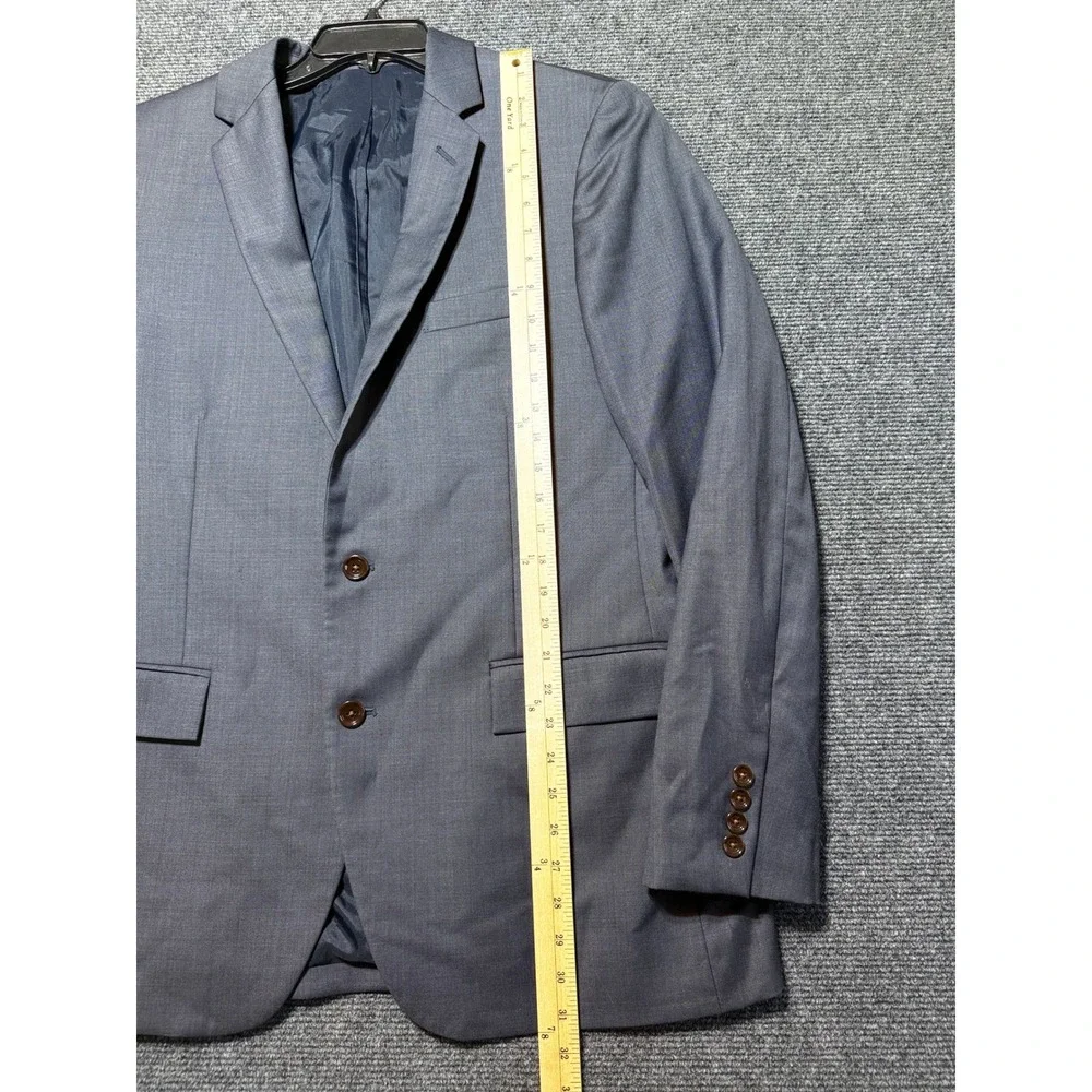 J.Crew Thompson Suit Jacket Mens 42L Blue Excellent‎ Wool Two Button Blazer